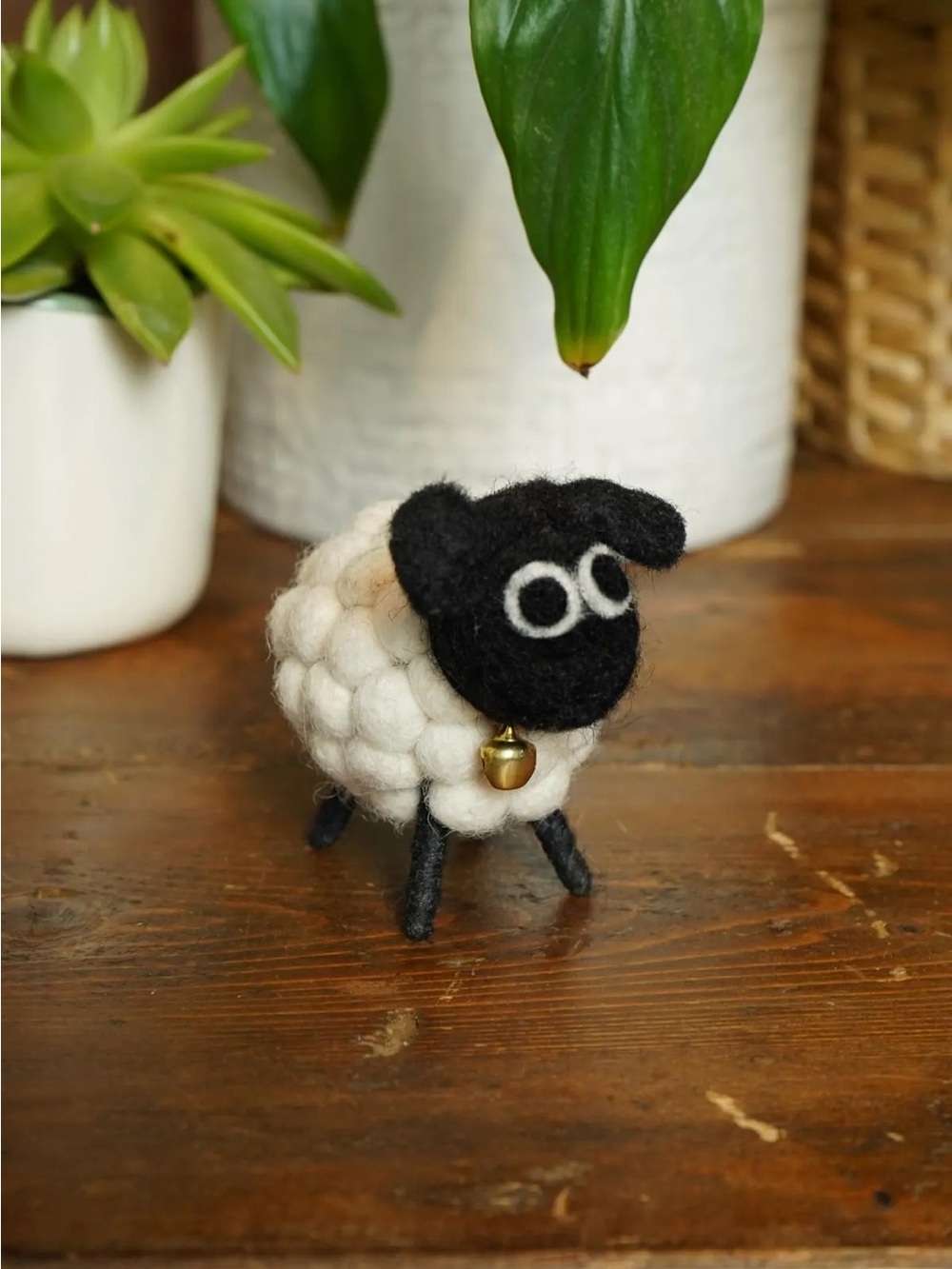 Felt Mini Bobbly Sheep - Multicoloured, White Lamb, Herdwick Sheep - 100% Wool